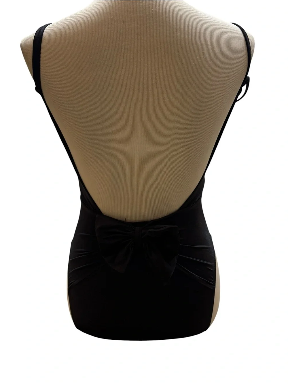 Vintage 1980’s Dunk-IS brand Black One Piece Swim Suit with Bow Size 5